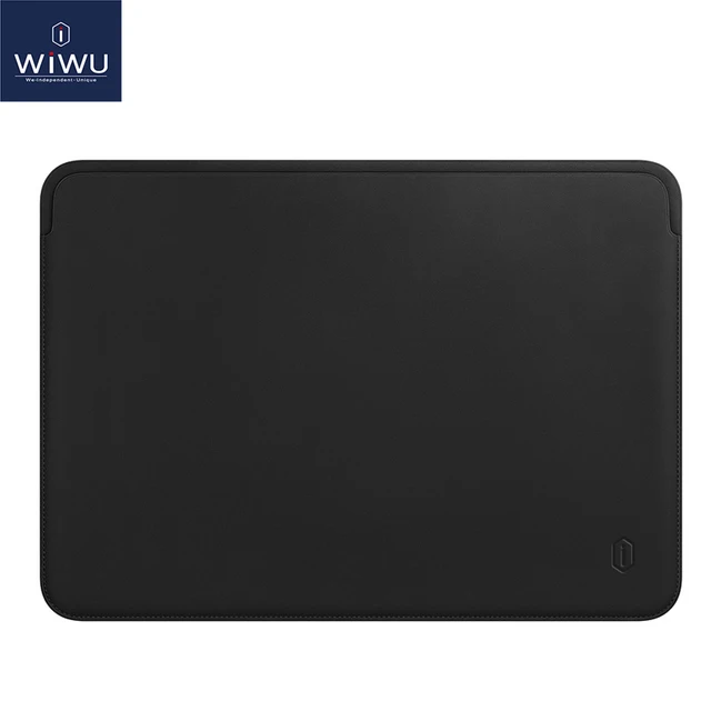 WiWU Laptop Sleeve for MacBook Air 13 Case Water-resistant PU Leather Laptop Case for MacBook Pro 13 Ultra-slim for MacBook Pro black