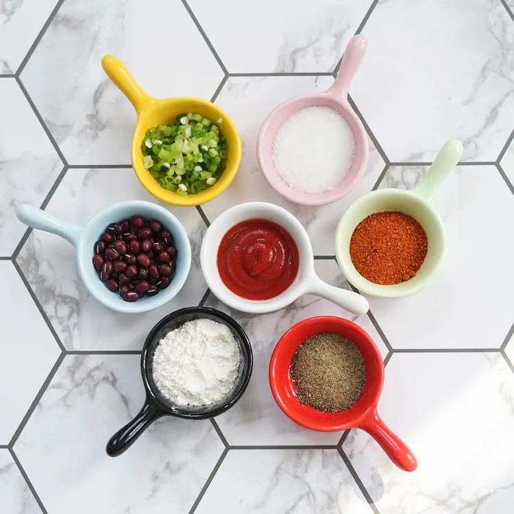 Japanese style handle Mini small porcelain dish Ceramic saucer Sauces