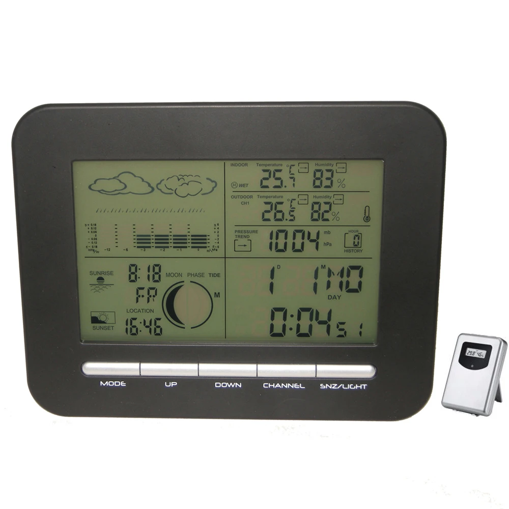 Digital Barometer Weather Station Wireless Dual Alarm Clock Meteo