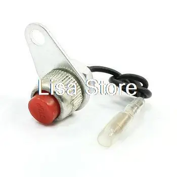 

New Lastest Red Push Button Switch Momentary Push Button Vehicle Car Engine Stop Switch 12VDC w Lead Wire