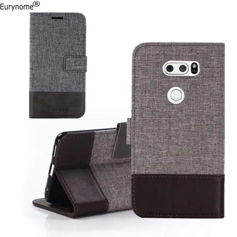

Wallet Case For LG V30 Case Card Magnet Flip Cover PU Leather with Fabric Stand Case for LG V30 V30s Plus V35 ThinQ Cover
