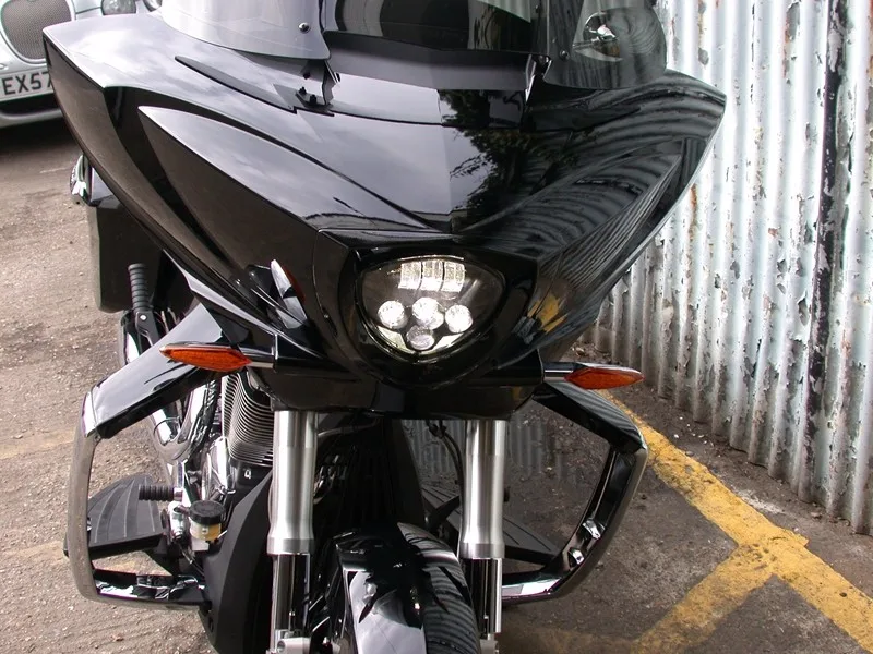 Cree Motorcycle LED Headlight Beam CHROME For Polaris Victory cross-country.jpgC.jCpg