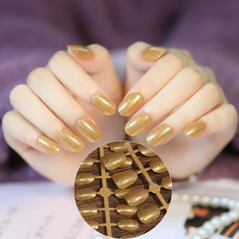 champagne gold nails