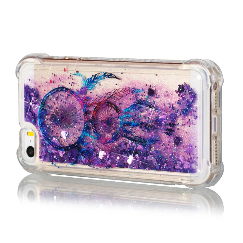 Hot New Glitter Sequins Liquid Quicksand Anti-knock Soft TPU Back Skin Capa Cover for iPhone 5s SE 5 Case Cellphone Accessories