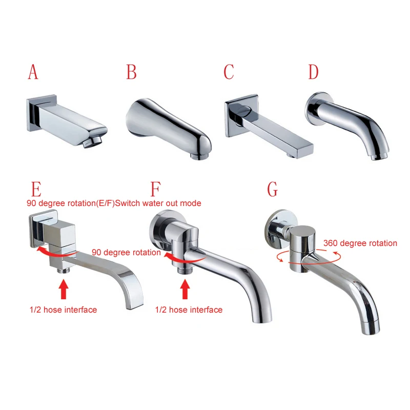 Najtaniej Becola kran ścienny wylewka kwadratowe i okrągłe mosiężne chromowane wylewki akcesoria do kranów prysznicowych