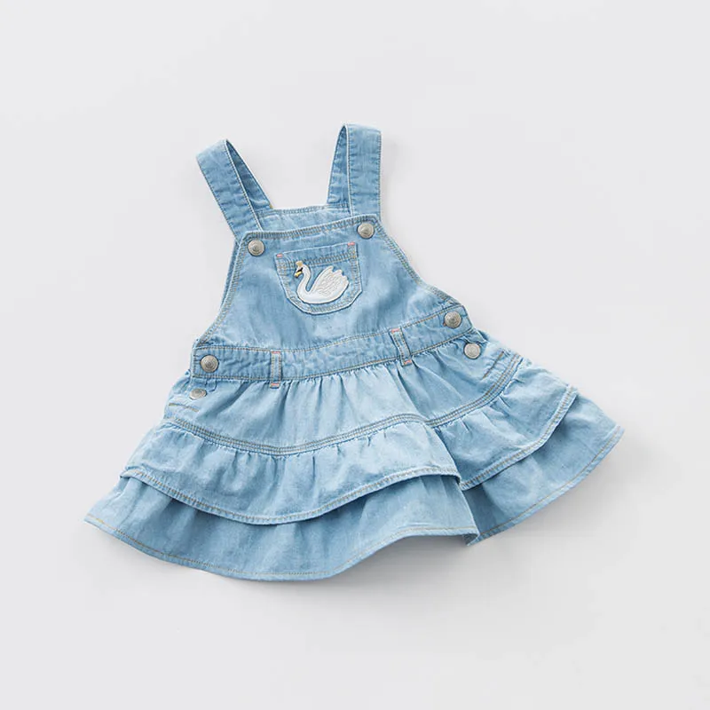 Dave bella/весеннее джинсовое платье для маленьких девочек модное платье на бретелях платье на подтяжках для дня рождения Одежда для маленьких детей