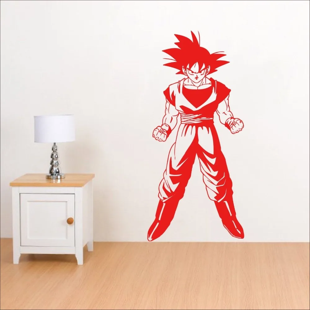 Мультфильм Dragon Ball Z Goku Аниме Манга художественный декор настенные виниловые наклейки для детской комнаты наклейки на стену в детскую J80