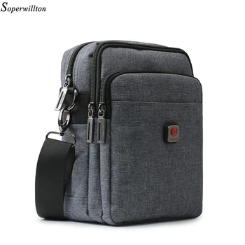 

Soperwillton Men'S Bag Usb Charging Shoulder Crossbody Bags Water-Resistent Oxford Travel Bags Zipper Belt Bag Male #1042