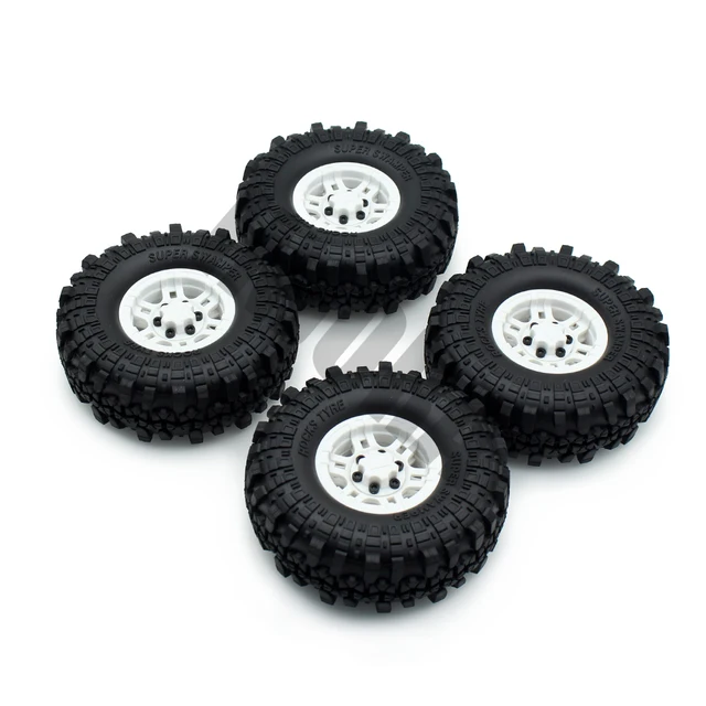 Best Price INJORA 1:10 RC Crawler 1.9 Inch Rubber Tires & Plastic Beadlock Wheel Rim for Axial SCX10 Tamiya CC01 D90 D110 TF2 