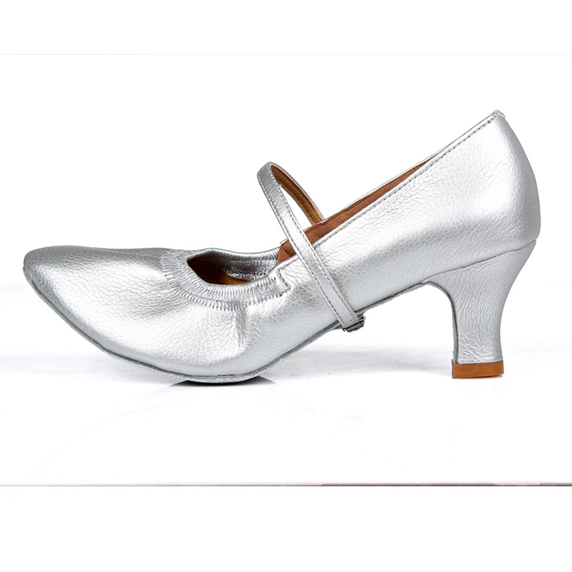 Новая горячая распродажа, фирменная футболка с Для женщин современное бальное для латиноамериканских танцев, Танго, туфли на каблуке, туфли для сальсы, 3 цвета WZJ - Цвет: Silver 7cm