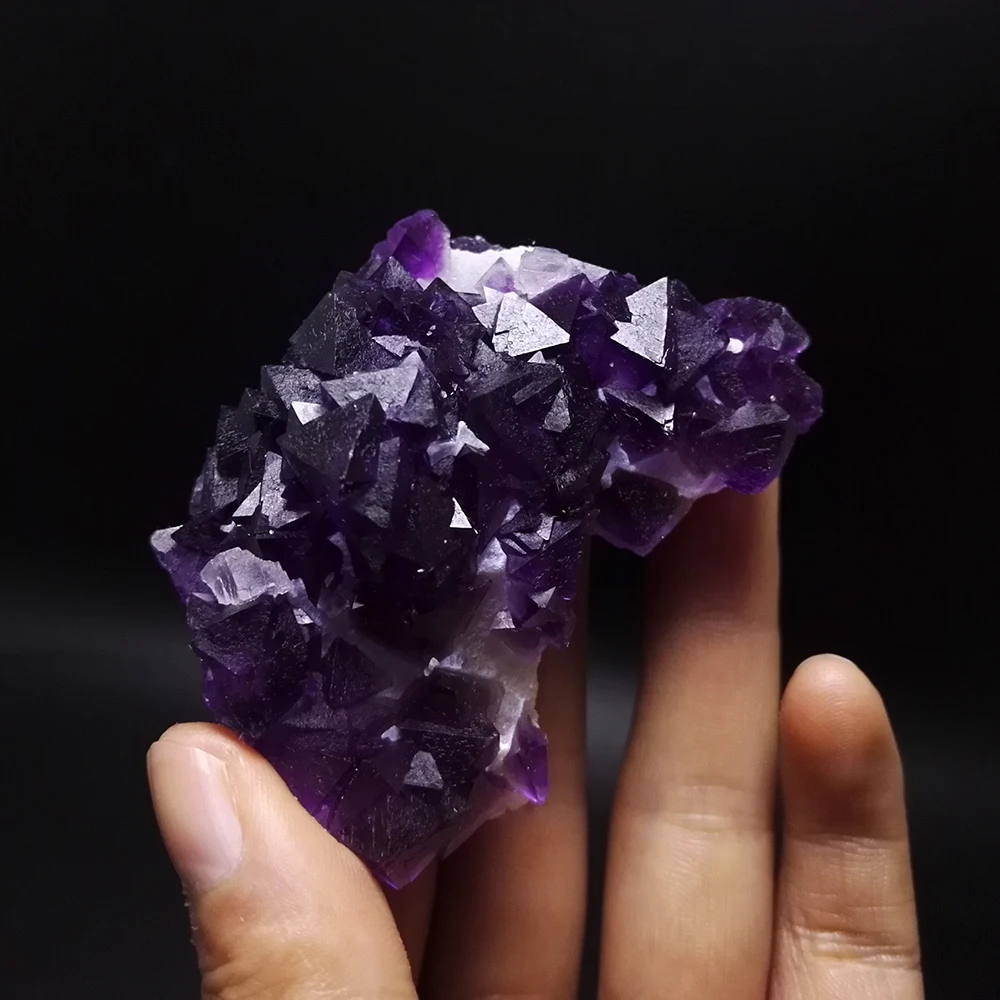 

116.8g NATURAL Stones and Minerals purple octahedral Fluorite White fluorite quartz crystal RARE ORE UNIQUE SPECIMEN