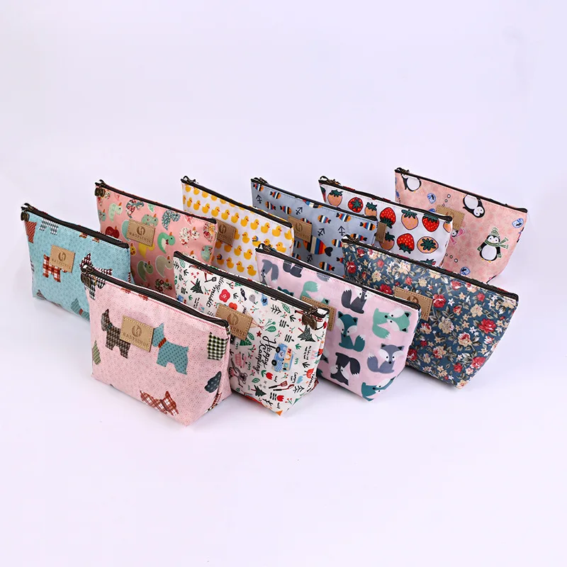 

New Kawaii Women's Cosmetic Bag Cartoon Waterproof Makeup Pouch Storage Makeup Toiletry Bag Girl Purse Organizer