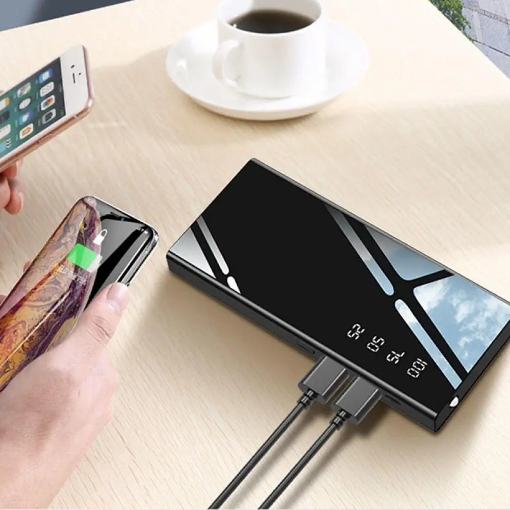 20000 мАч двойной USB внешний аккумулятор USB lcd портативное зарядное устройство для мобильного телефона внешний аккумулятор для Xiaomi Mi iPhone X Note8