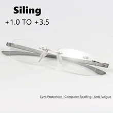 Без оправки, очки для чтения, Для женщин Для мужчин оптическое зеркало очки для дальнозоркости квадратные очки пресбиопические очки без оправы