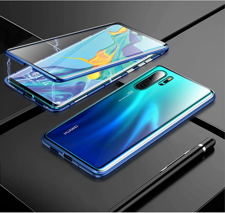 Чехол huawei P30 pro с магнитной адсорбцией металлический корпус для huawei P20 P30 lite P20pro mate20 pro металлическая рамка прозрачная защитная