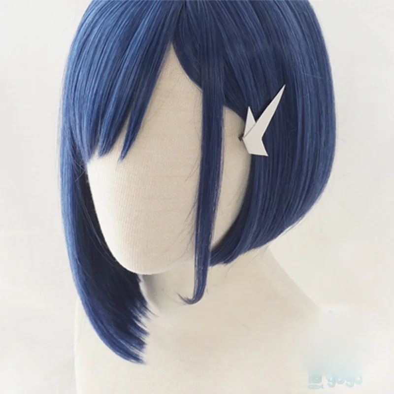 

DARLING in the FRANXX 015 Cosplay Wigs Ichigo Wigs 24cm Short Blue Synthetic Hair Perucas Cosplay Wig + wig cap