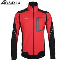 ARSUXEO, Зимняя Теплая Флисовая одежда, ветрозащитная, водонепроницаемая, с длинным рукавом, для велоспорта, джерси, одежда, светоотражающая, для велоспорта, спортивная куртка