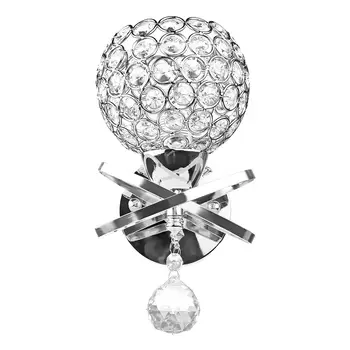 

1 Pcs Wall Sconce Crystal Wall Light Simple Creative Warm Bedroom Bedside Wall Lamp Crystal Light Silver White Drop Shopping