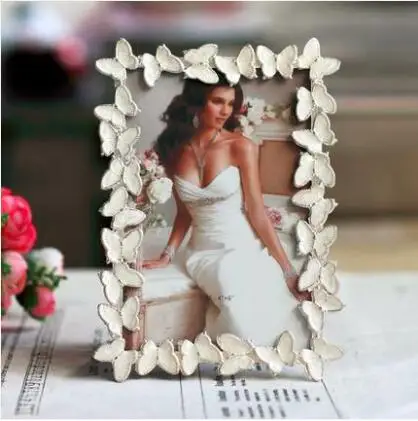 

Photo Frame Cute Cupid Alloy Metal butterfly rectangle Creative Home Decoration Wedding Photo frame birthday gift wholesae FG913