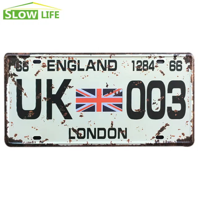 Uk 003 Car Metal License Plate Tin Sign Vintage Home Decor Uk 003 Car Metal License Plate Tin Sign Vintage Home Decor Bar Garage