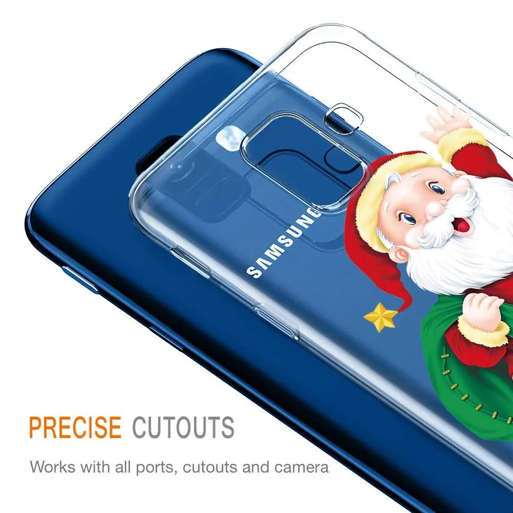 Santa Claus Reindeer Christmas Soft Case Cover For Samsung A6 J4 J6 2018 J3 J5 J7 A5 2017 A6 Plus J2 Prime Ultra Thin Slim Coque (16)