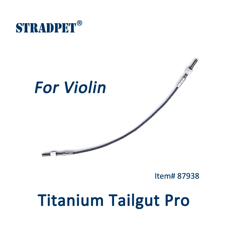 

STRADPET Titanium Tailgut Pro with Titanium Screws, Flexible/Softer Titanium Tailgut, for Violin or Viola, Violin Accessories
