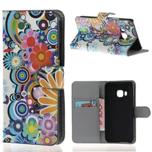 Girassol colorido impressão PU Leather Flip Wallet fique Pouch Case capa para HTC One M9 telefone 2015