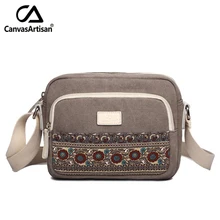 Canvasartisan brand new retro leisure canvas bags for men and women travel handbags crossbody bag single shoulder messenger bag