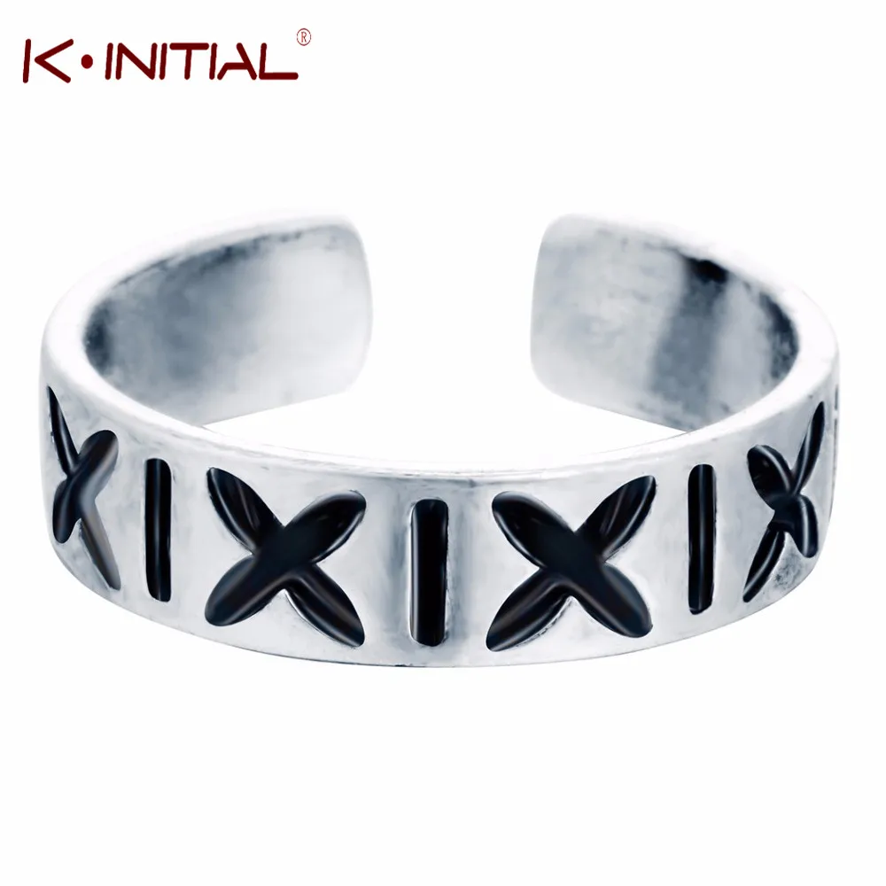 trend retro 925 adjustable X letter ring