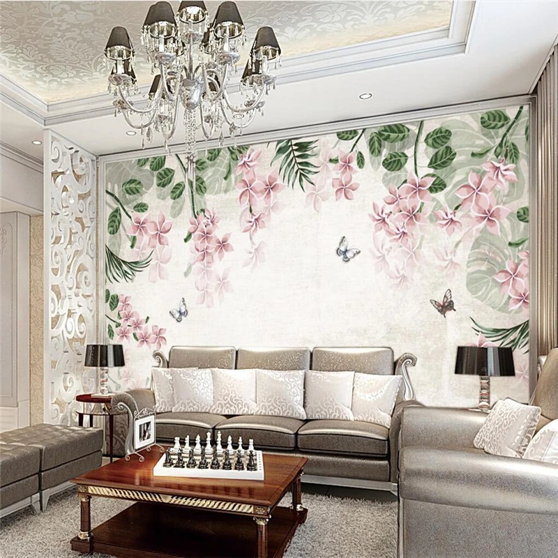 

beibehang Retro floral background murals Mural Wallpapers Home Decor Photo Background Flower Hotel Bathroom Large Wall Mural