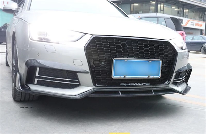 Углеродное волокно передняя решетка спойлер для Audi A4 Sline S4 B9 высокое качество бампер диффузор авто аксессуары
