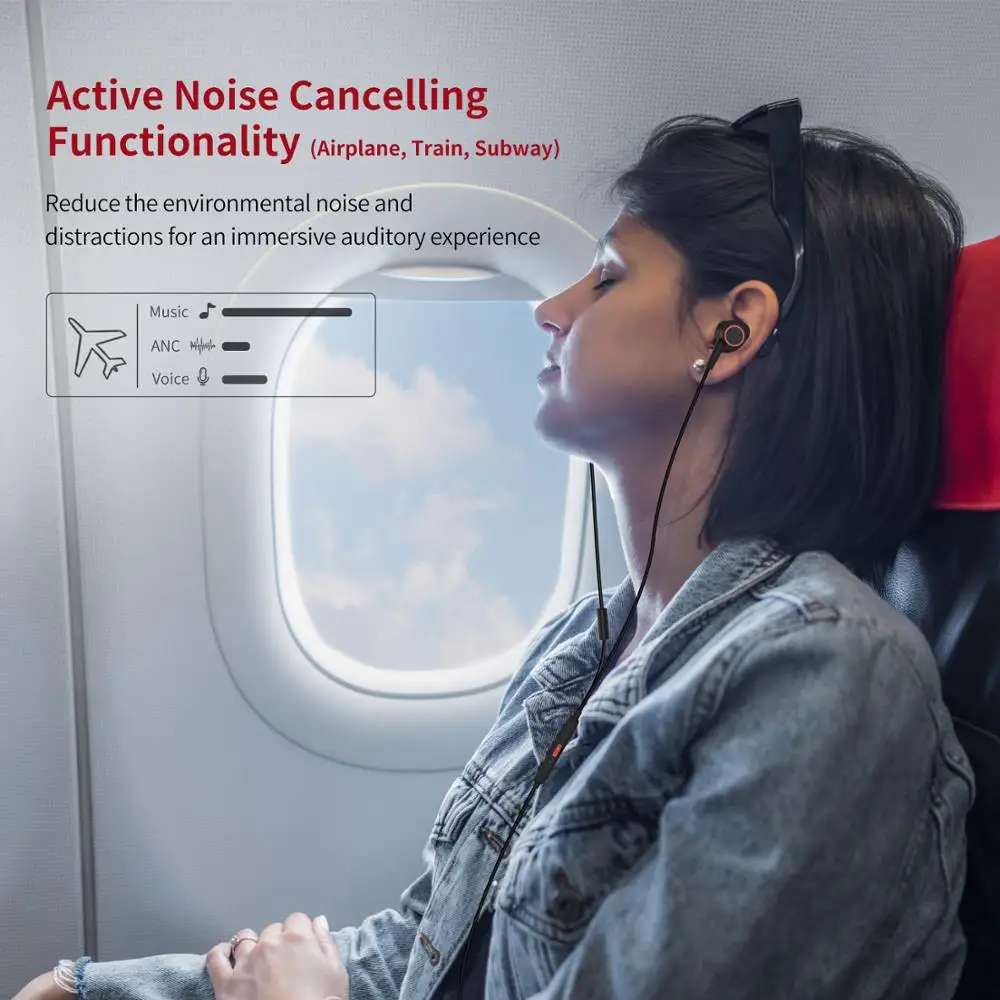  Auriculares con cancelación de ruido activa auriculares USB tipo C con cable con micrófono auricula