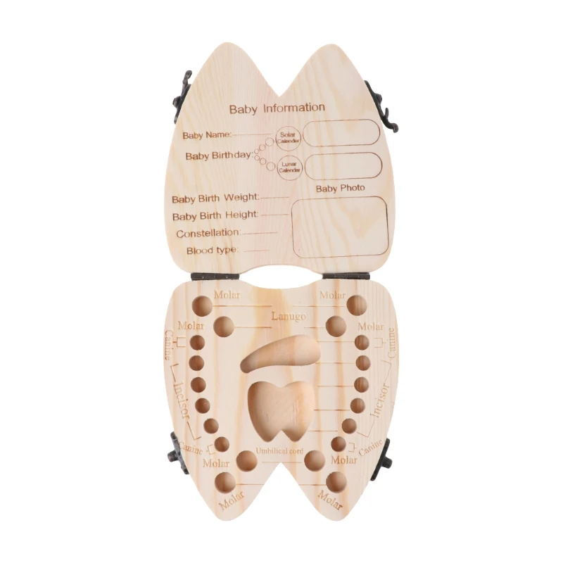 1 шт. Детские зуб Коробка деревянный молочные зубы органайзер для хранения обувь мальчиков девочек сохранить сувенир