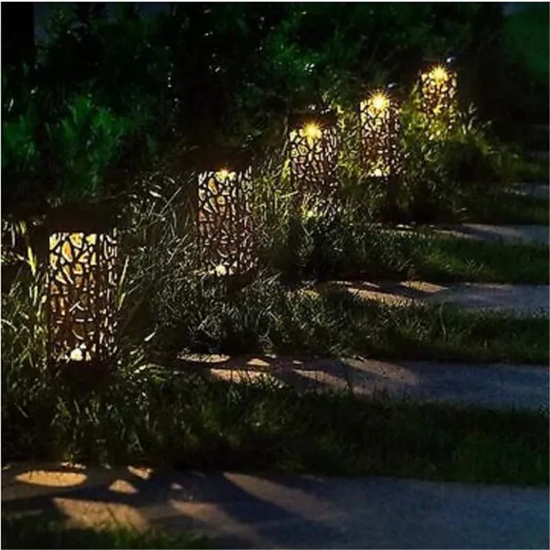 

LED Outdoor Lawn Light IP65 Lantern Solar Powered Pathway Lights Outdoor Lawn Yard Decorative Lamp For Garden Patio Landscape