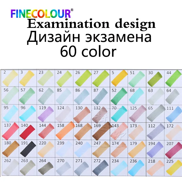 Finecolour 24/36/48/60/72 ручка маркер комплект Dual Head эскиз маркеры кисточки ручка для рисования манга анимация дизайн товары для рукоделия - Цвет: exam60color