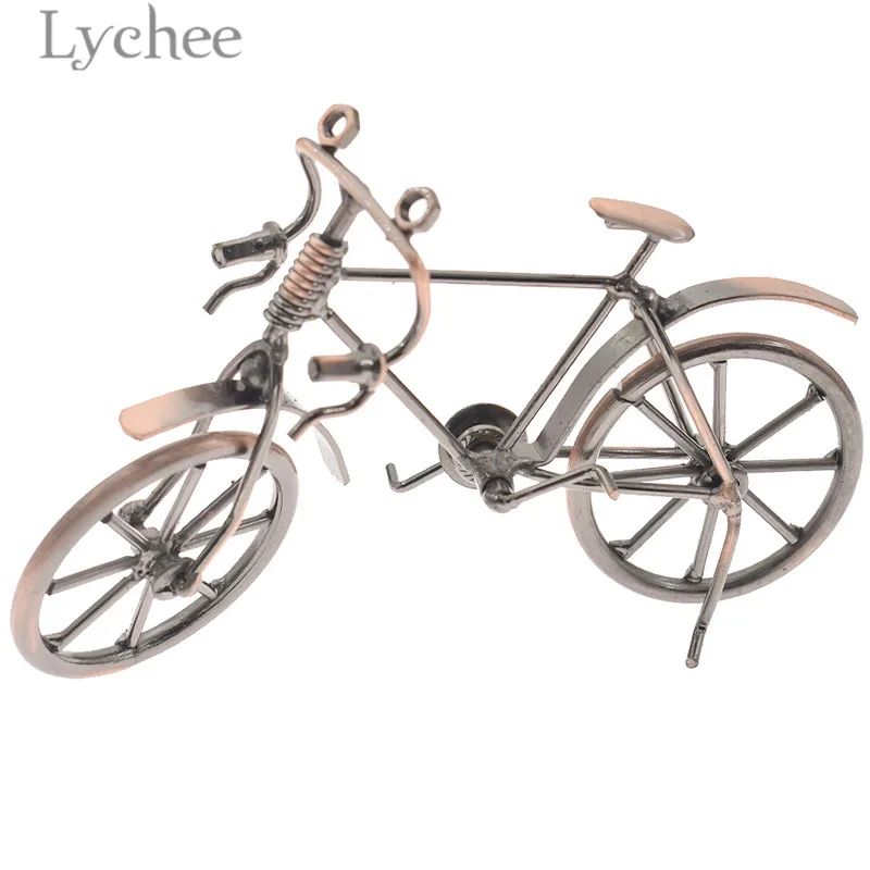 

Lychee Vintage Wrought Iron Bike Model Creative Bicycle Miniatures Home Desktop Display Decorations Gifts for Kids