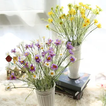 

10PCS Fake Flower Daisies Chrysanthemum Artificial Fake Silk Flower Small Flowers Wedding Home Chrysanthemum Simulation Flowers
