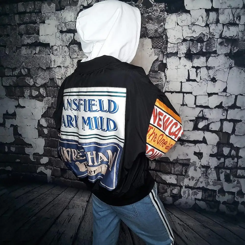 Kopen Lente Jas Vrouwen Windjack Jas Patch Ontwerpen Harajuku Losse Bomber Streetwear Casual Basic Jas Oversized Korte Jas