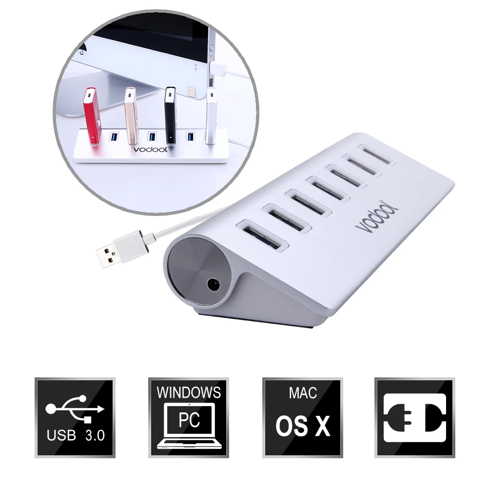 USB 3.0 HUBs Super fast Speed 5Gbps 7 Ports USB Splitter usb charger for Win 10 laptop PC Computer Peripherals