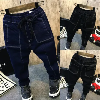 

Jeans for Boy Children's Spring Autumn Trousers Patchwork Design Baby Casual Pants Jeans Infant Children's Sport Pants 3-7Y