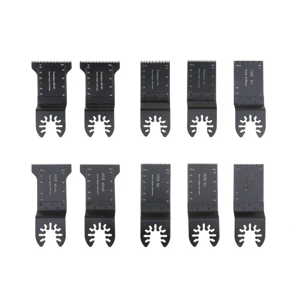 

10pcs Multimaster Saw Blade Oscillating Rotary Multitool Wood Cutting Grinding Sanding Polishing Set Cuts Embedded Wood Quality