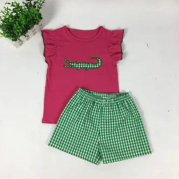 

Puresun New Toddler Kid Baby Girl Summer Clothing Set Sleeveless Ruffle Tops Gingham Shorts Outfits Set