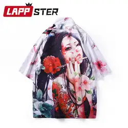 LAPPSTER для женщин уличная кимоно кардиган 2019 цветочный s Топы и блузки Винтаж с открытыми плечами Топы Корейская одежда 2XL