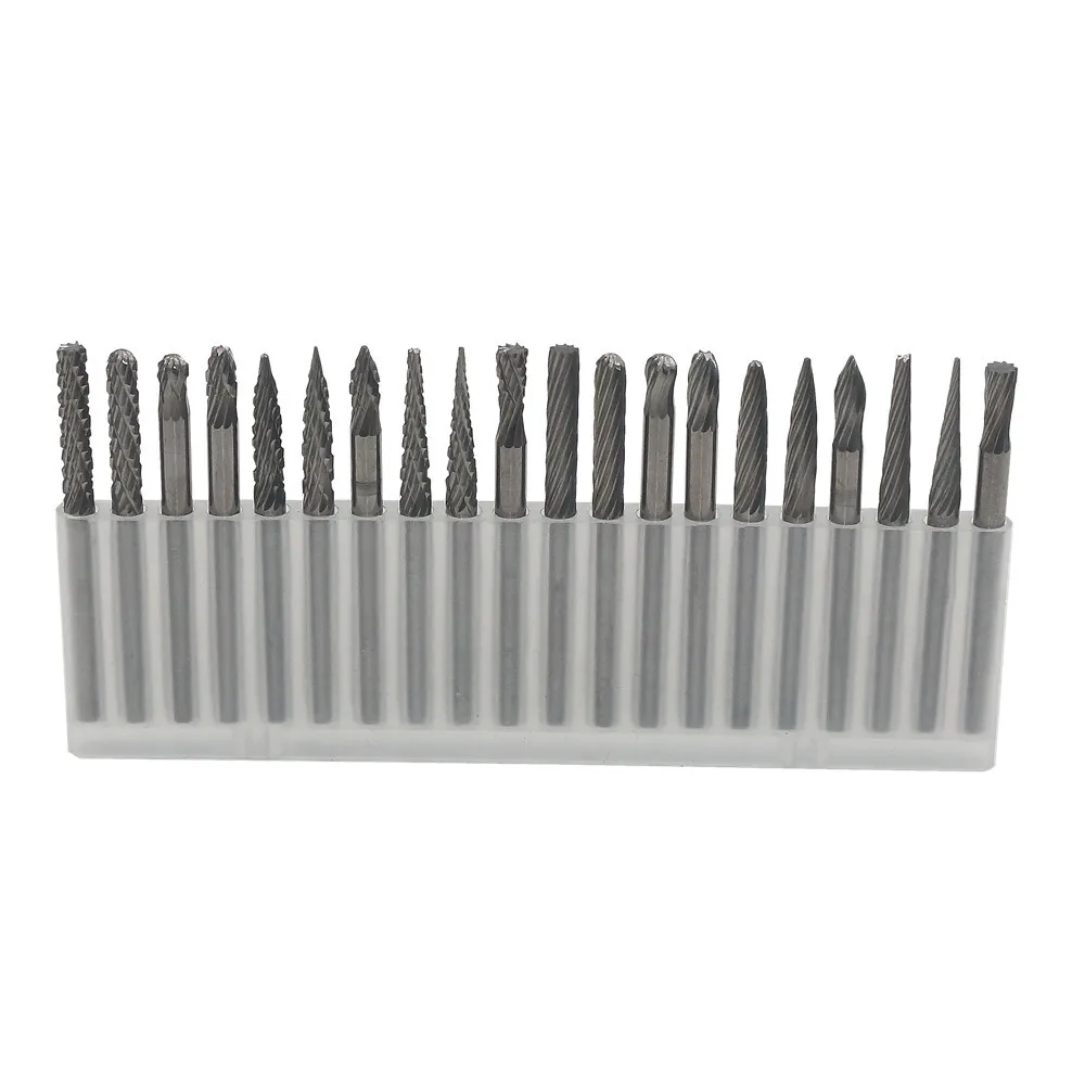 

20pcs 3mm Shank Tungsten Carbide Steel Rotary Files Mini Metal Stone Grinding Head Diamond Burs Milling Cutter Rotary Burr