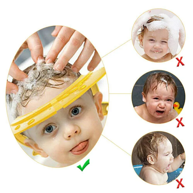 1PCS Safe Baby Kids Children Hat Wash Hair Shield Shampoo Bath Bathing Shower Cap Adjustable