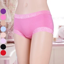 Бесшовные Короткие Сексуальные трусы боксеры Нижнее белье Женские бамбуковые однотонные 2 размера 8 цветов 3 шт./партия