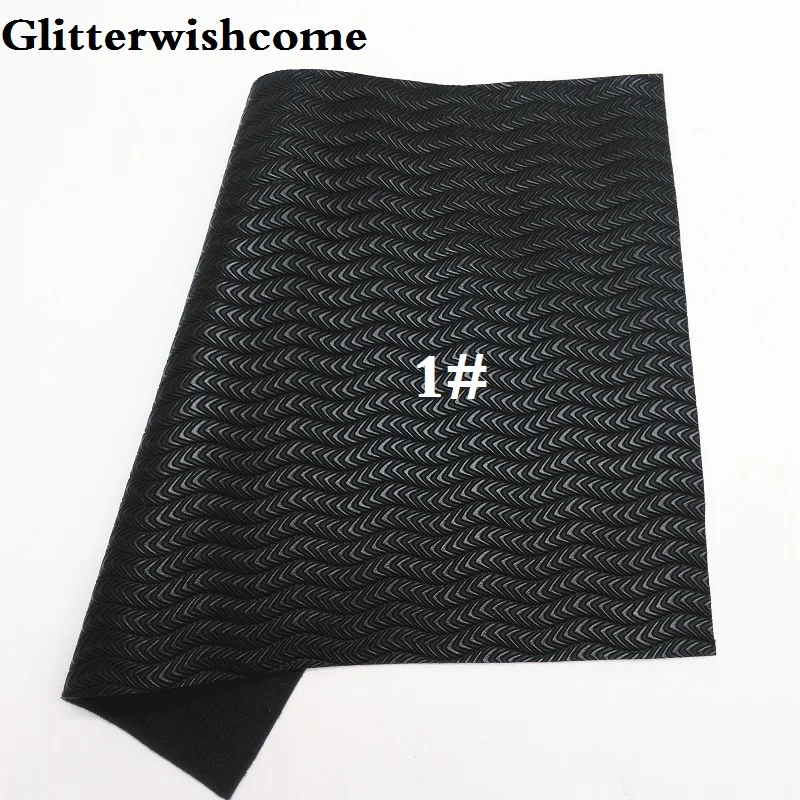 Glitterwishcome 21X29 см A4 размер винил для бантов тисненая кожа Fabirc искусственная кожа листы для бантов, GM146A - Цвет: 1