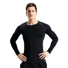 Мужская быстросохнущая футболка для фитнеса, йоги, обтягивающие с длинным рукавом, Мужская футболка для бодибилдинга, бега, s