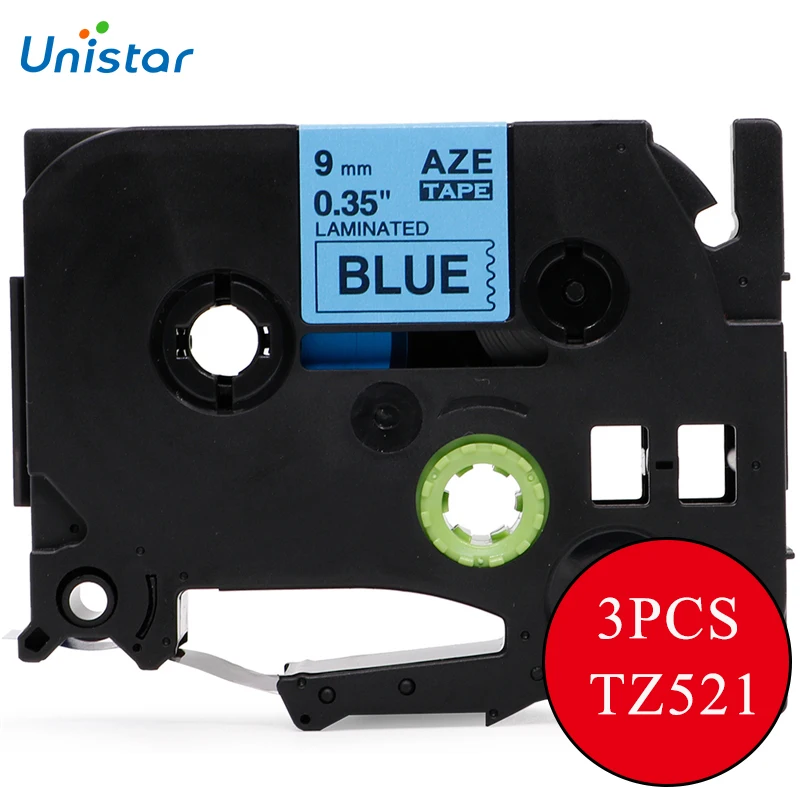UNISTAR 3 Pieces Label Printer Ribbons Compatible For Brother P Touch