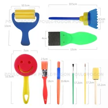 Детская губчатая кисть с перекрестной каймой из ЭВА и граффити